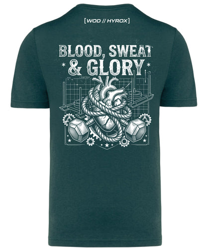 Camiseta CrossFit Hombre "Blood, Sweat & Glory" - Ropa Hyrox | ORYON (+3 Colores)