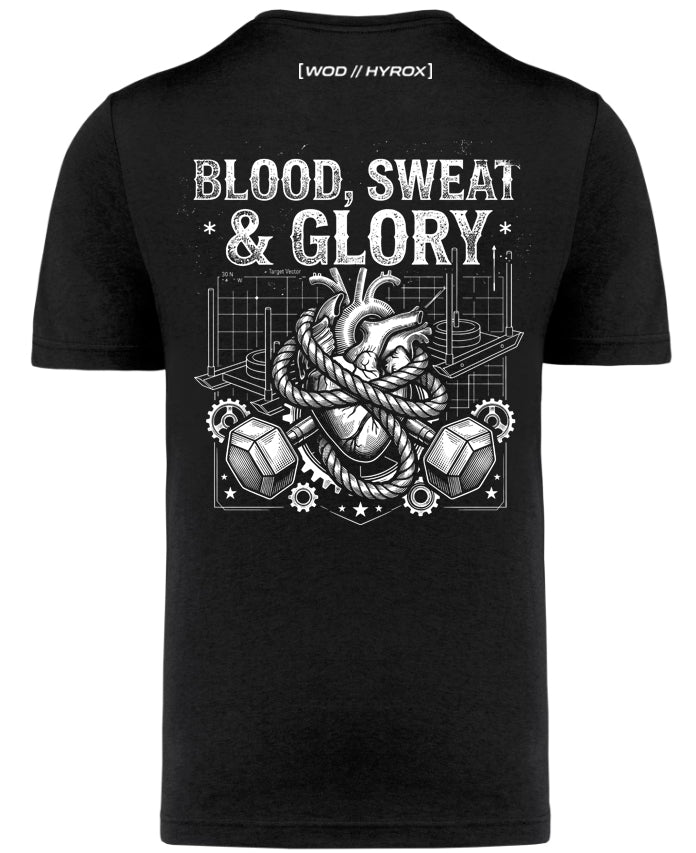 Camiseta CrossFit Hombre "Blood, Sweat & Glory" - Ropa Hyrox | ORYON (+3 Colores)