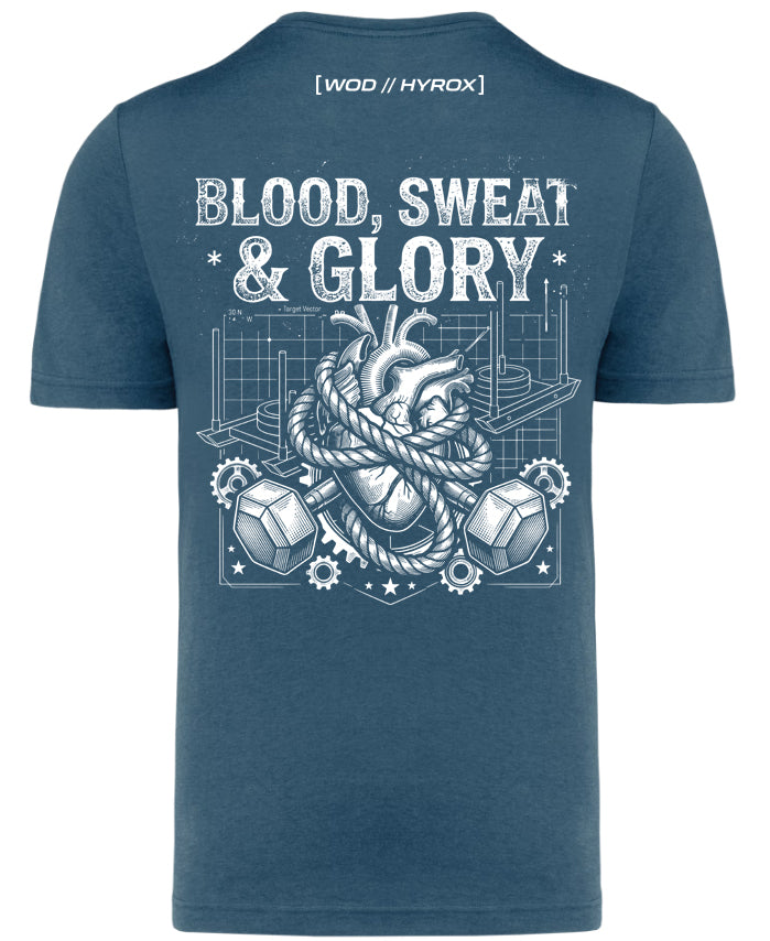 Camiseta CrossFit Hombre "Blood, Sweat & Glory" - Ropa Hyrox | ORYON (+3 Colores)