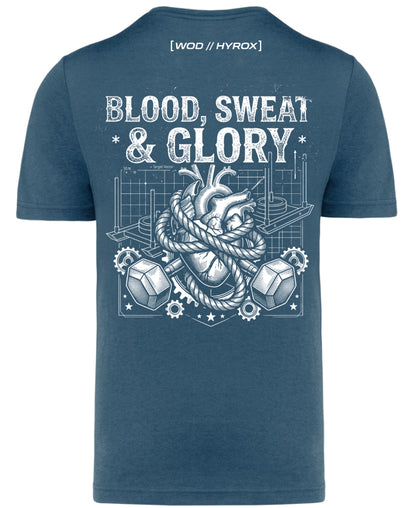 Camiseta CrossFit Hombre "Blood, Sweat & Glory" - Ropa Hyrox | ORYON (+3 Colores)